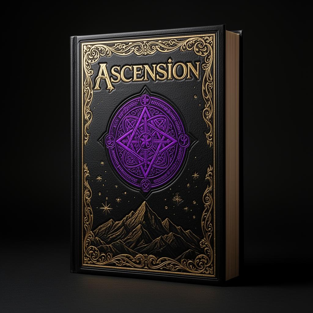 Ascension hardcover with violet sigil and gold filigree